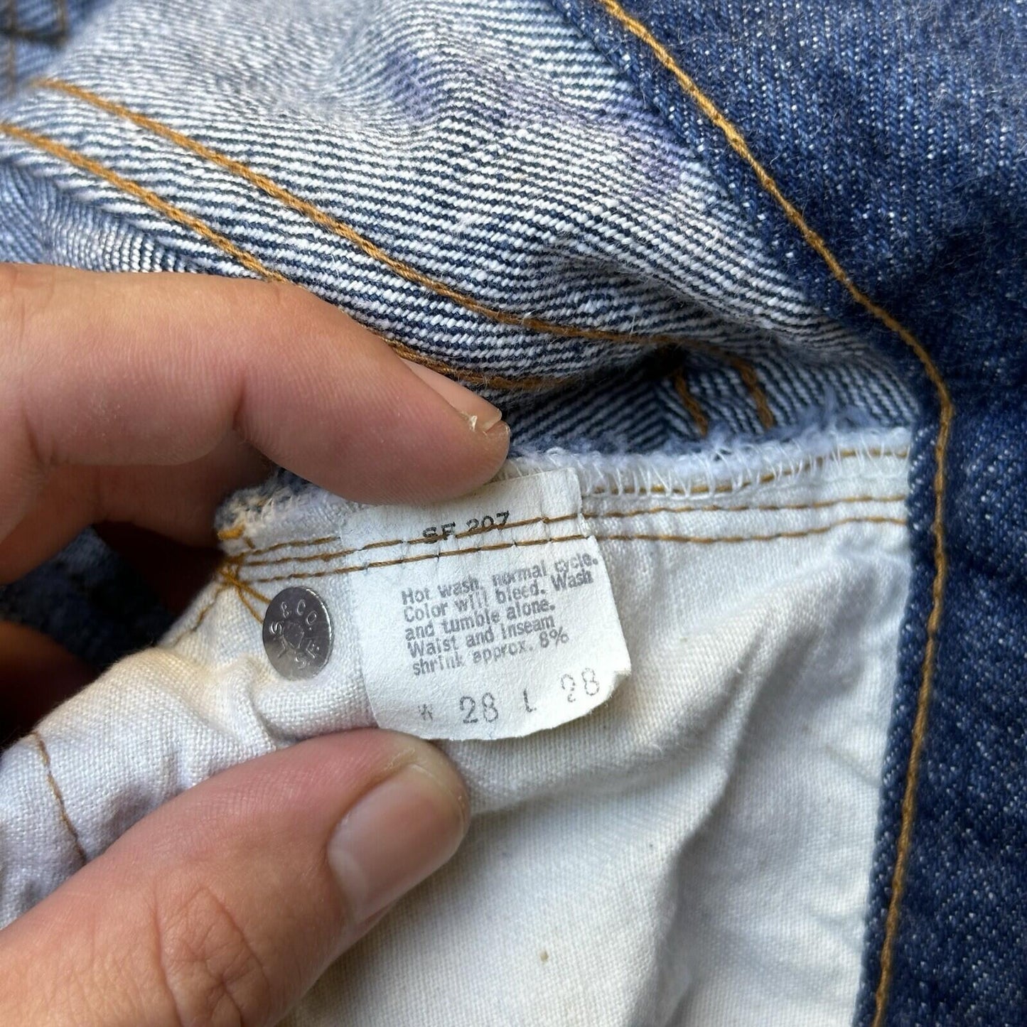 Levis Vintage 70s Redline Single Stitch 501 XX Jeans 66 SS Dark 28x28 Act 26x25