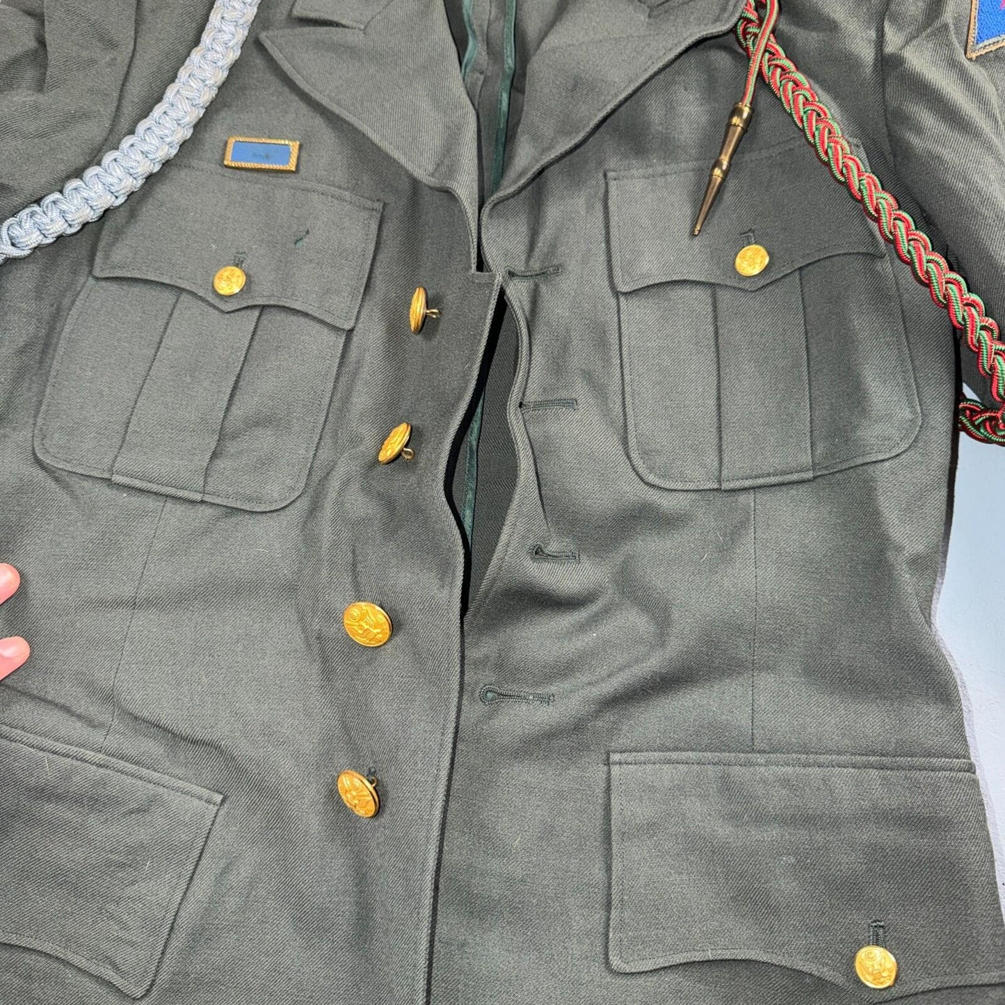 US Army Korean War Officer Suit 1950s Armored Hell Wheels Patch 37R VTG Jacket