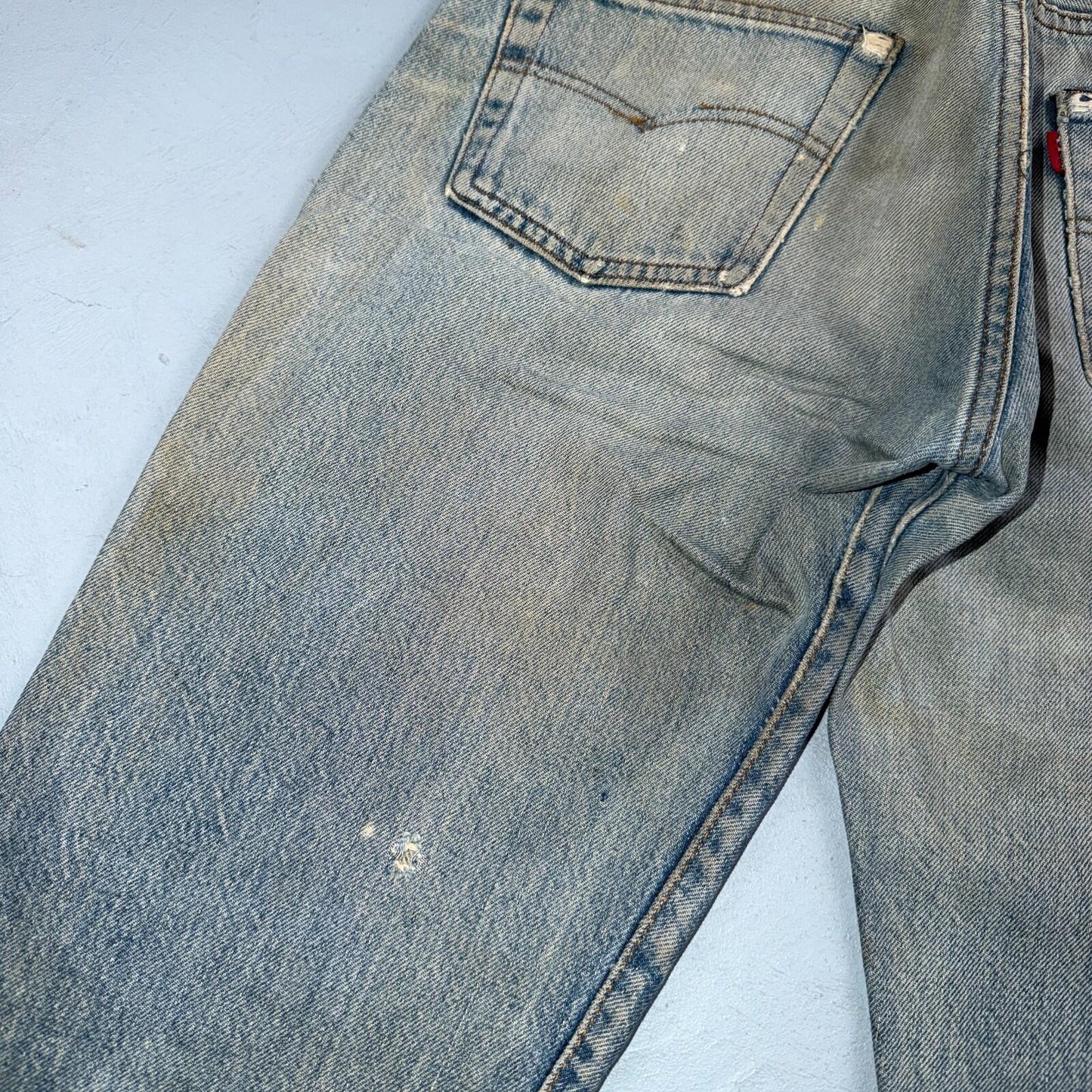 Levis 501 Vintage 80s Redline Selvedge USA XX Jeans Light Wash 30x38 Act 29x33
