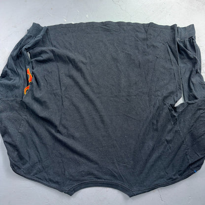 VTG Y2K Zildjian Long Sleeve T Shirt Flame Sleeve Print Drums Music Faded Band