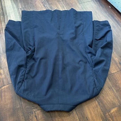 1960s Navy Blue Sport Jacket VTG Mens Suit 44 38x28 Rockabilly Pinstripe Pants