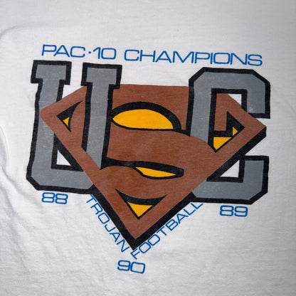 VTG USC Trojans 1989 Superman Champions T Shirt College Football Spoof Oneita