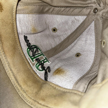 John Deere VTG Hat Cap Snapback Yellow Stained Tractor Fun Farmer Used