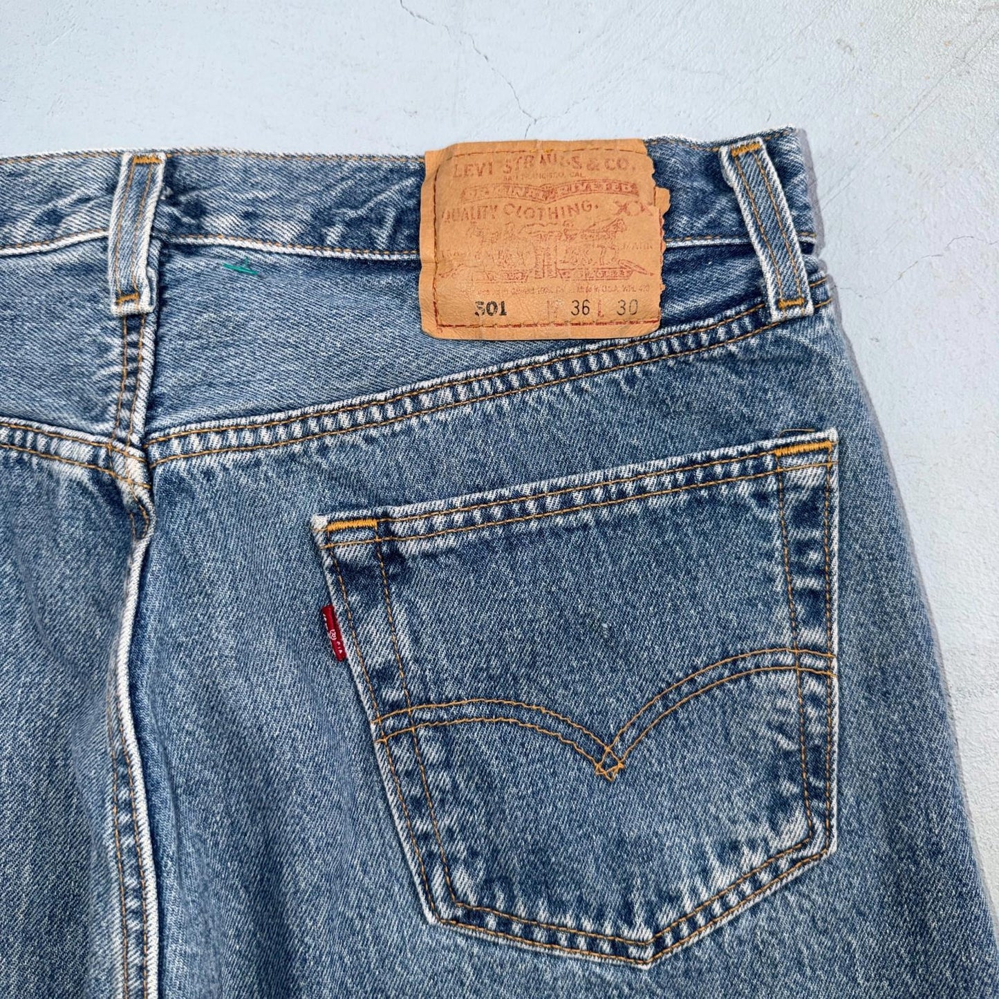 Levis 501 Vintage 90s USA XX Straight Leg Jeans Blue Med Wash 36x30 Act 33x29