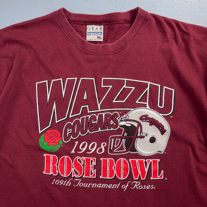 Wazzu Cougars 1998 VTG T Shirt Rose Bowl 90s Football Rose Flower XL Sports