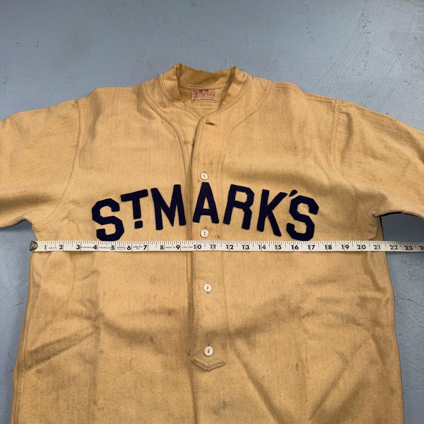 1920s St Marks W Brine Sun Collar Wool Baseball Jersey Antique 20s 30s Sports