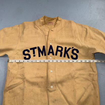 1920s St Marks W Brine Sun Collar Wool Baseball Jersey Antique 20s 30s Sports