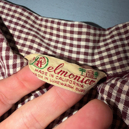 VTG 50s Gabardine Loop Collar Shirt S Rockabilly Vest Jac California Ricky RARE