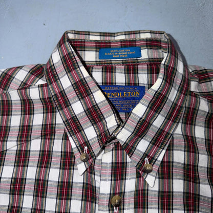 Pendleton Rancher Button Down Western Shirt Men’s S Red Plaid Cotton Rancher