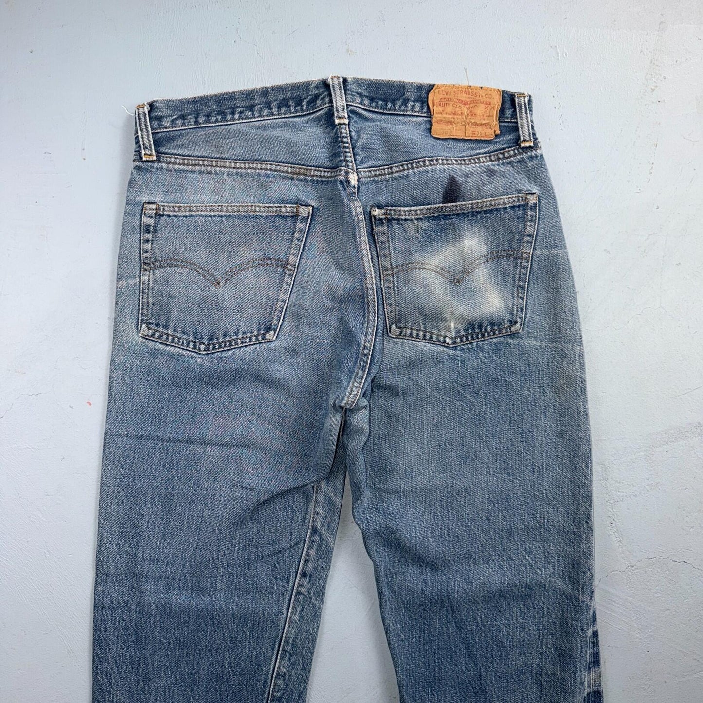 Levis 501 Vintage 70s SS Redline Selvedge USA Jeans Light Wash 36x34 Act 34x30