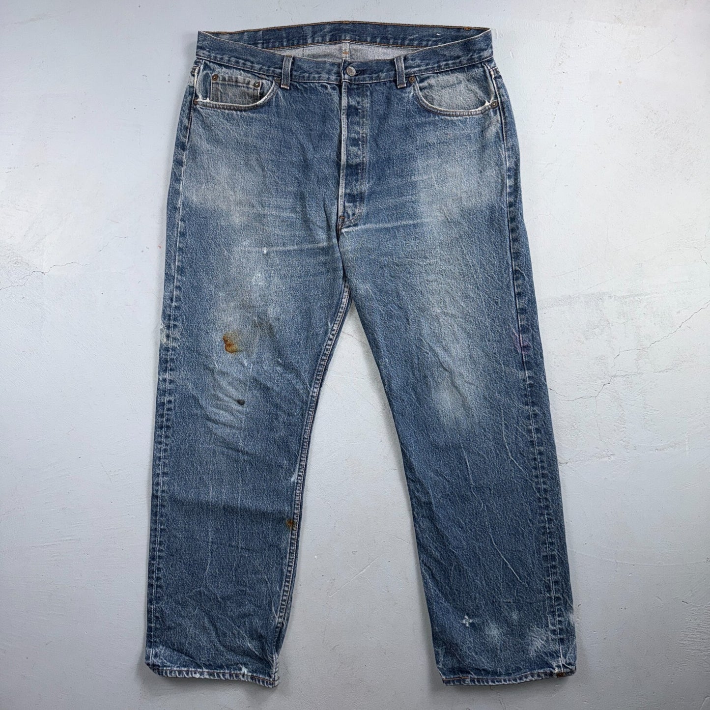 Levis 501 Vintage 80s USA XX Straight Leg Jeans Blue Light Wash 40x32 Act 37x28