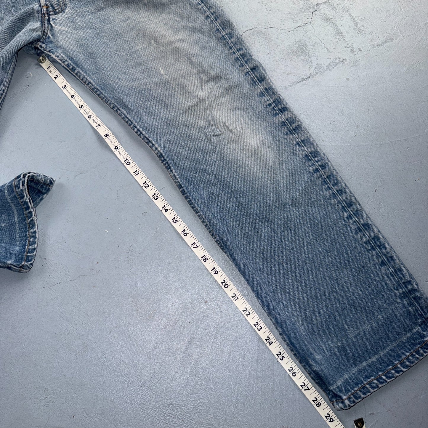 Levis 501 Vintage 90s USA XX Straight Leg Jeans Blue Light Wash 35x33 Act 34x29
