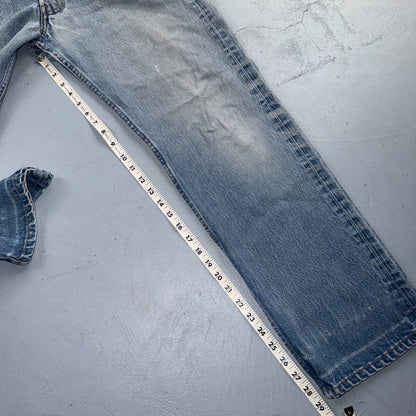 Levis 501 Vintage 90s USA XX Straight Leg Jeans Blue Light Wash 35x33 Act 34x29