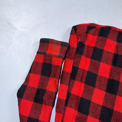 VTG 1940s Penneys Jacket Red Black Wool Buffalo Plaid 40s 50s Flannel Shirt Wool