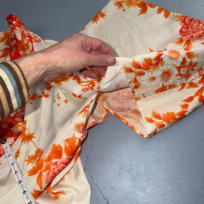 Japanese Kimono Haori Pure Poly Custom Made Daimaru VTG Style Japan Orange