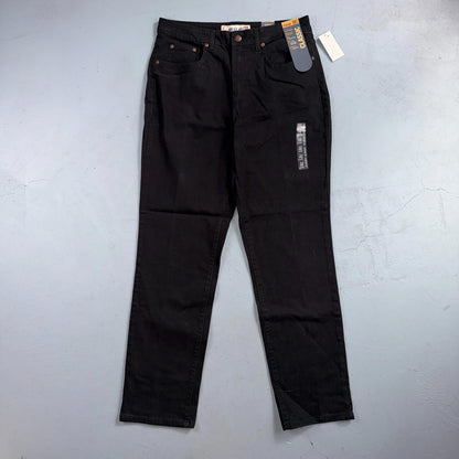 Faded Glory Classic Jeans Women's Size 12 Black Solid Straight Leg Stretch New