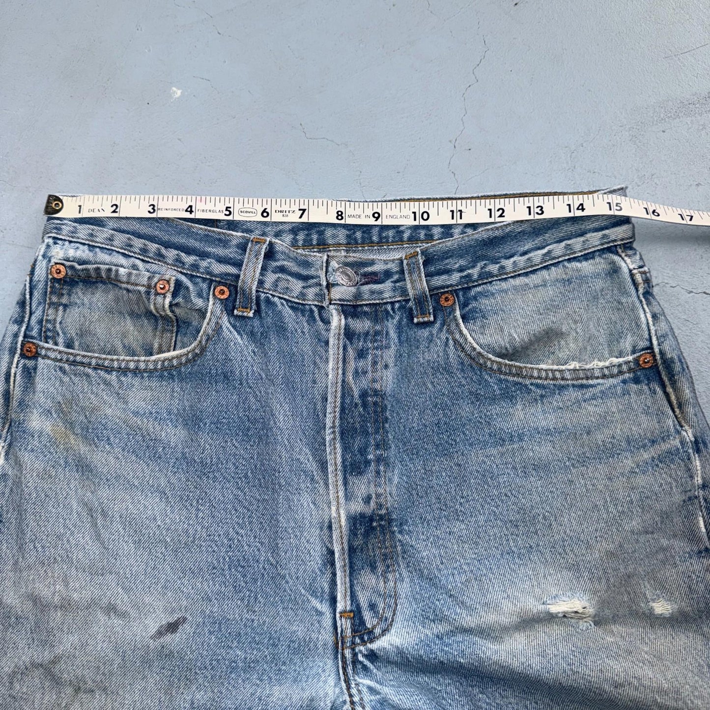 Levis 501 Vintage 80s USA XX Straight Leg Jeans Blue Med Wash 34x38 Act 31x33