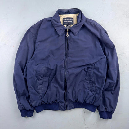 Norm Thompson Mens Blue Polyester Long Sleeve Full Zip Jacket Size Large Bomber