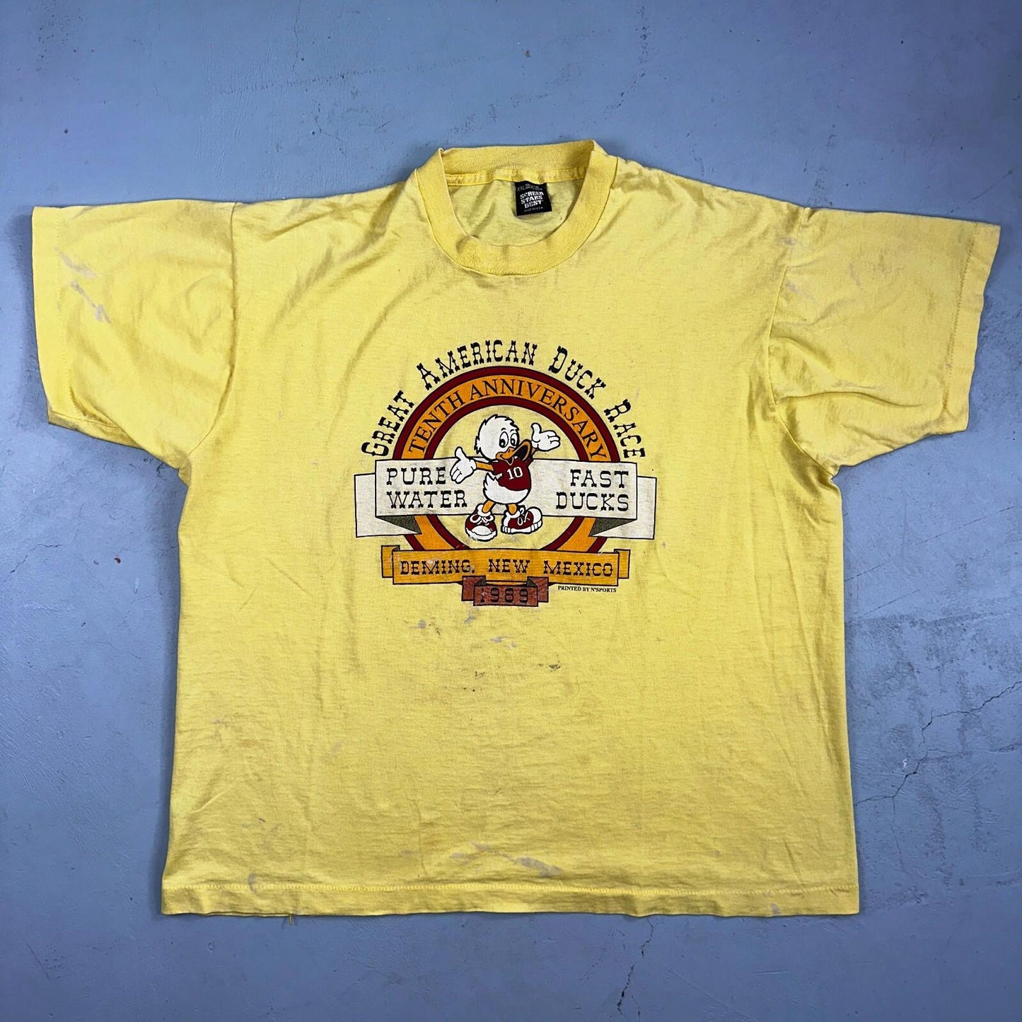 Great American Duck Race VTG T Shirt Deming New Mexico 1989 80s Cute USA