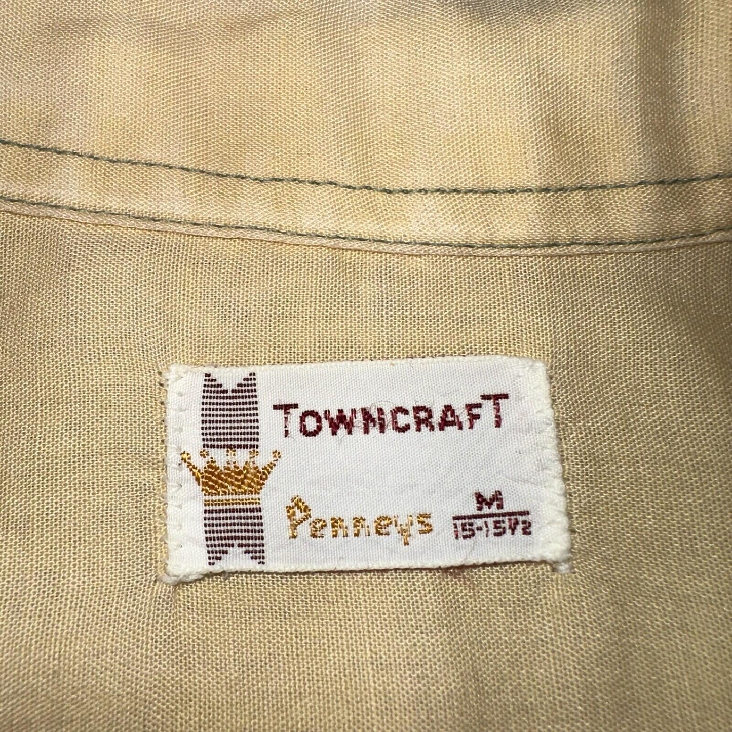 VTG 50s 60s Penneys Towncraft Paint Camp Loop Collar Shirt Rockabilly Button