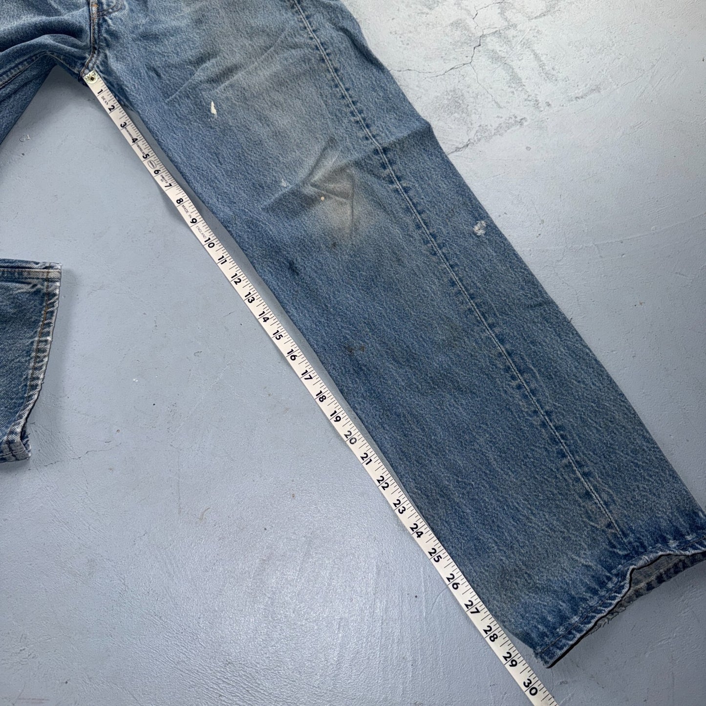 Levis 501 Vintage 80s USA XX Straight Leg Jeans Blue Light Wash 38x34 Act 35x30