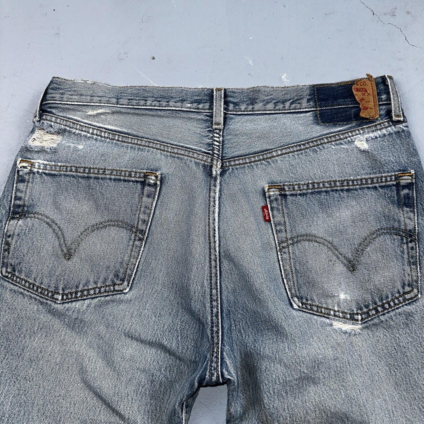 Levis 501 Vintage 90s Mexico Straight Leg Jeans 36x34 Y2K Light Wash Act 35x30