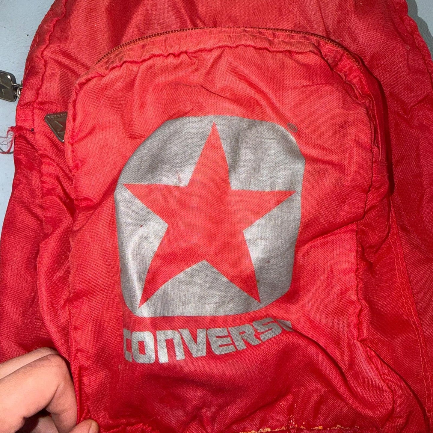 Vintage Converse Canvas Backpack Red 80s Old School Style Nylon Gym