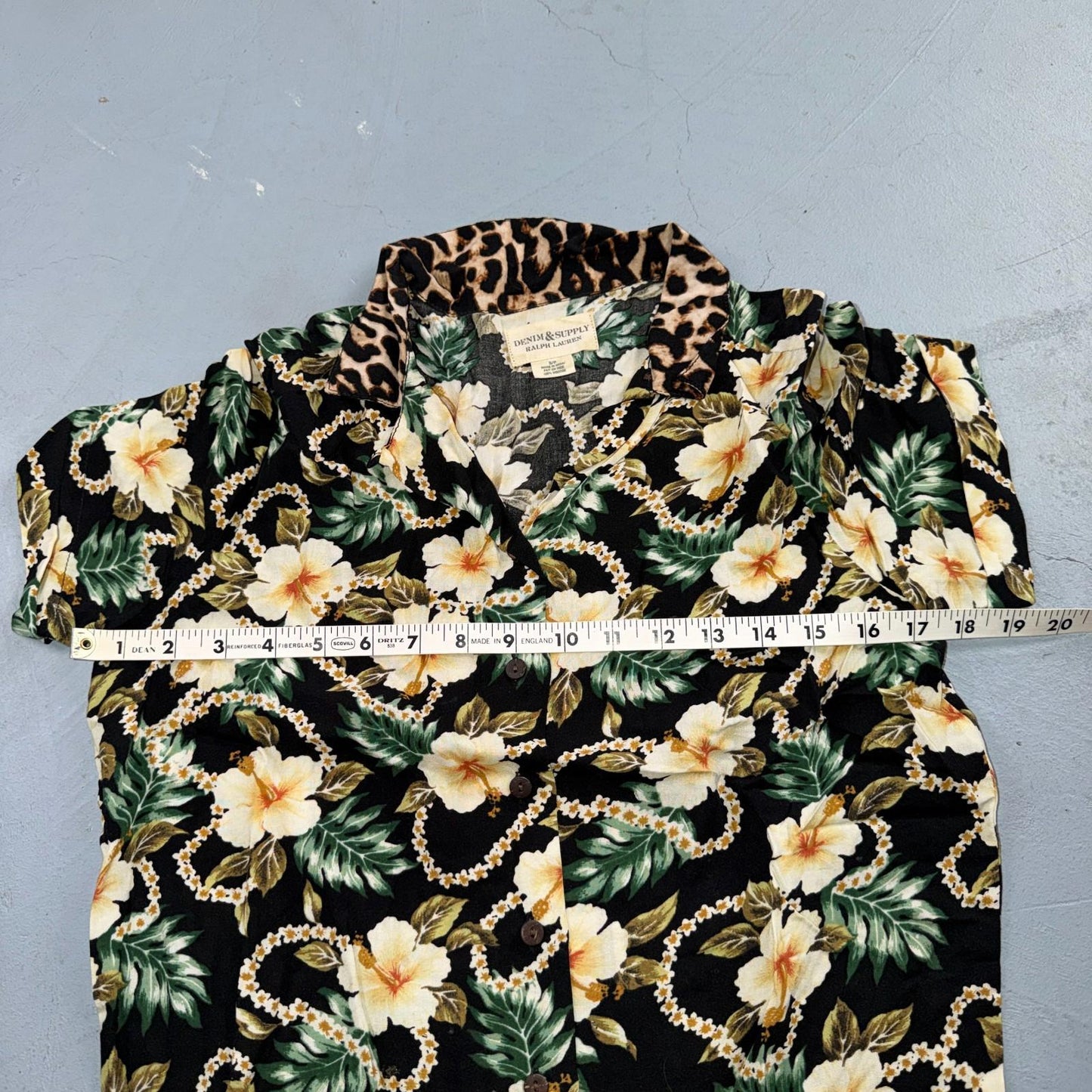 Denim & Supply Ralph Lauren Womens Button Down Blouse Top Small Tropical Floral