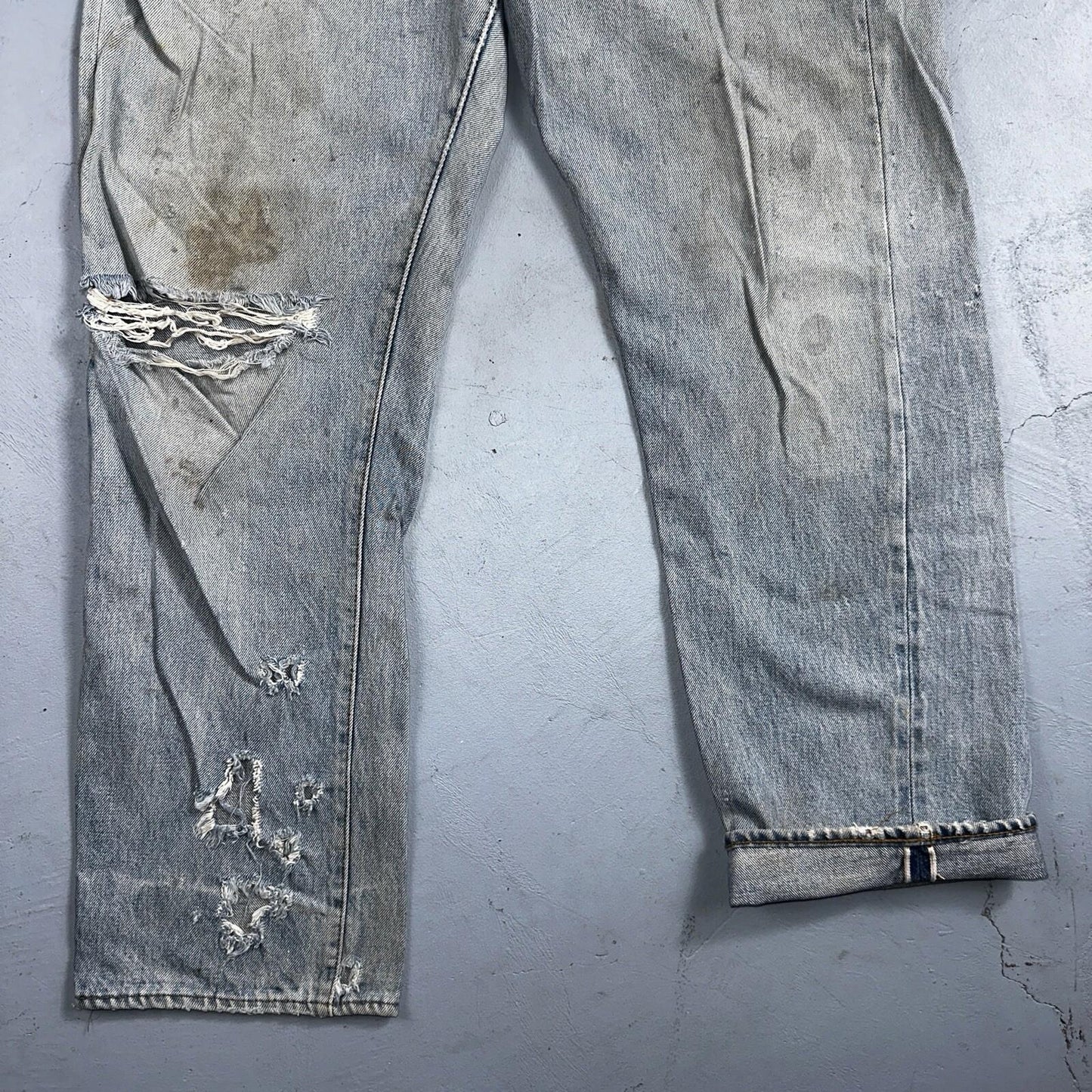 Levis 501 Vintage 80s Redline Selvedge USA XX Jeans Light Wash 36x31 Act 33x28