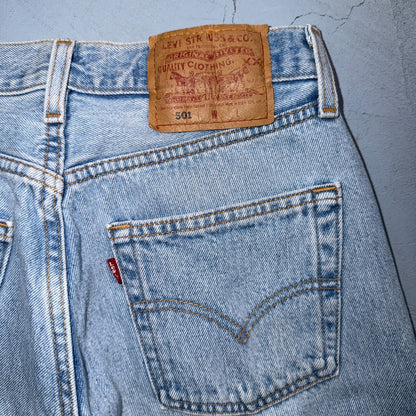 Levis 501 Vintage 90s USA XX Straight Leg Jeans Blue Light Wash 28x32 Act 26x31