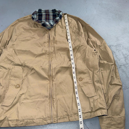 Polo Ralph Lauren Vintage Reversible Plaid Tan Jacket Coat Cotton M Rare 90s