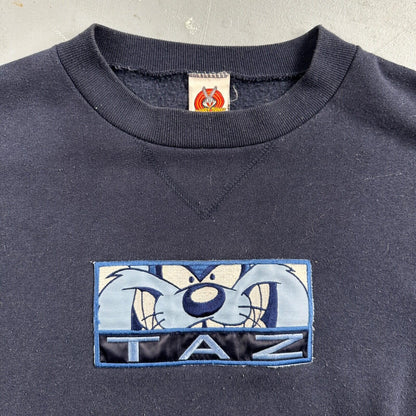 Looney Tunes TAZ 90s USA Sweatshirt VTG Crewneck XL Navy Cartoon Bugs Bunny