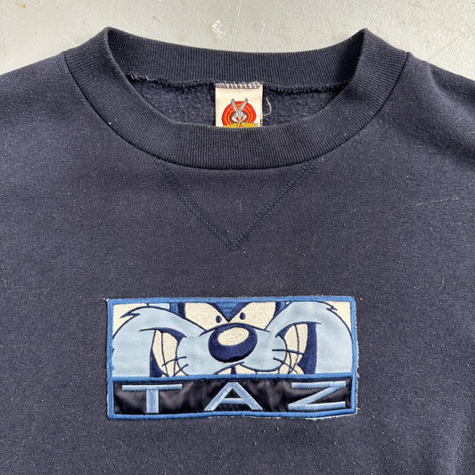 Looney Tunes TAZ 90s USA Sweatshirt VTG Crewneck XL Navy Cartoon Bugs Bunny