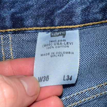 Levis 501 Vintage Y2K Columbia Straight Leg Jeans 36x34 90s Med Wash Act 35x34
