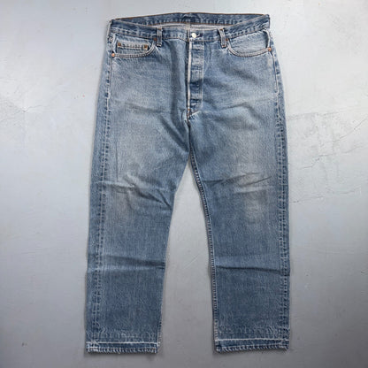 Levis 501 Vintage 80s USA XX Straight Leg Jeans Blue Light Wash 40x32 Act 38x28