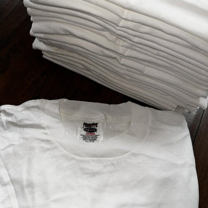 VTG Oneita XL Blank White T Shirt 90s Basic Rap Single Stitch ONE TEE LOT AVAIL