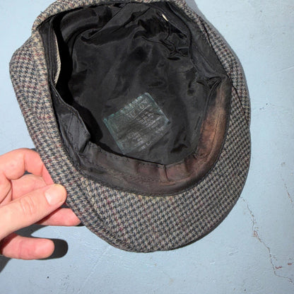 Vintage Pendleton Tweed Flat Cap 100% Virgin Wool Hat Men’s Large Newsboy Gray