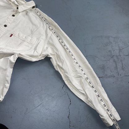 VTG Levis Red Tab Men Button Up Shirt Large White Long Sleeve 90s Y2K Thrashed