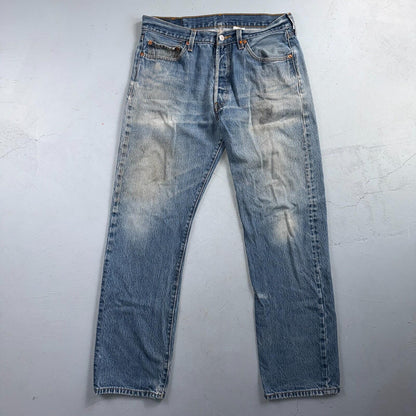 Levis 501 Vintage Y2K XX Straight Leg Jeans Blue Light Wash 35x34 Act 33x31
