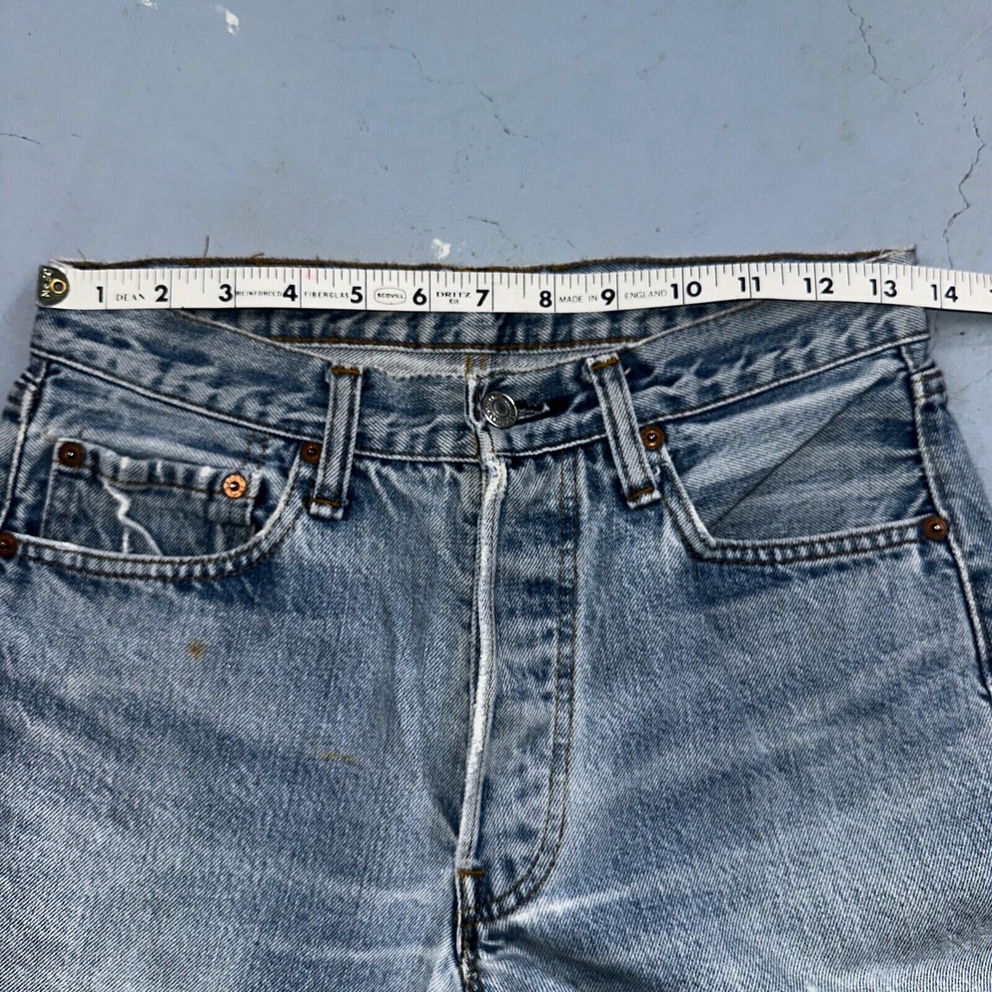 Levis 501 Vintage 80s Redline Selvedge USA XX Jeans Light Wash 66 Act 27x31