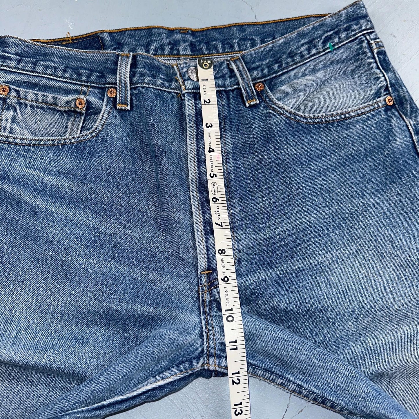 Levis 501 Vintage 90s USA XX Straight Leg Jeans Blue Light Wash 34x36 Act 32x30