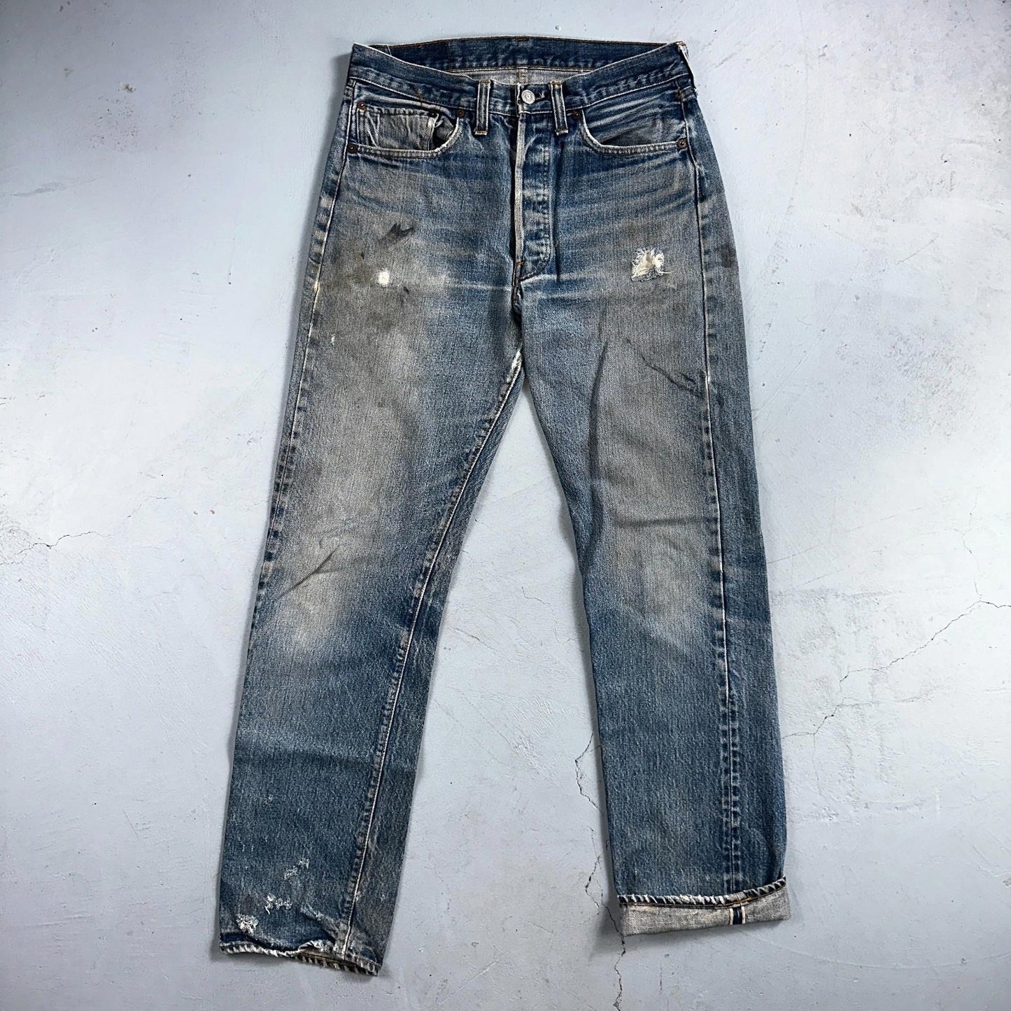 Levis 501 Vintage 80s Redline Selvedge USA XX Jeans Light Wash 32x36 Act 30x31