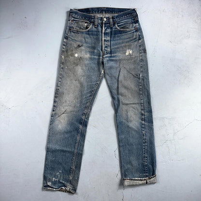 Levis 501 Vintage 80s Redline Selvedge USA XX Jeans Light Wash 32x36 Act 30x31