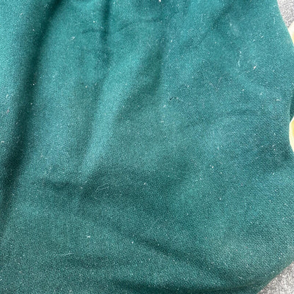 Vintage Letterman Jacket Green White Leather Wool TOM Named Simple Basic 1960s