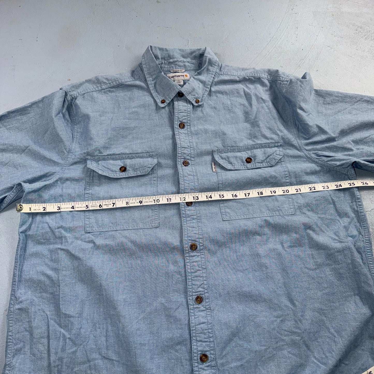 Carhartt Button Up Shirt Mens XLT Short Sleeve Relaxed Fit Workwear S200 CBL