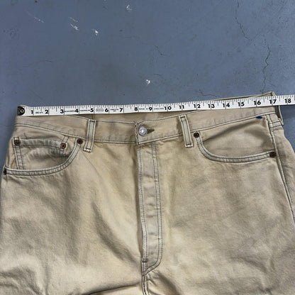 Levis 501 Vintage 90s USA XX Straight Leg Jeans Yellow Khaki 36x32 Act 34x31