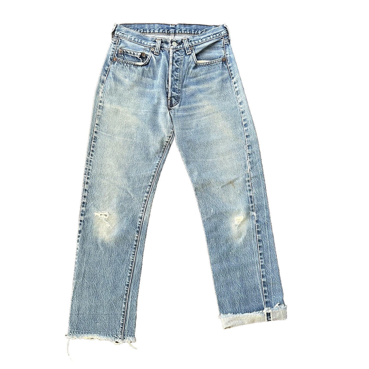 Levis Vintage 80s Redline Selvedge USA 501 Light Wash Jeans 70s 30x32 Act 28x29