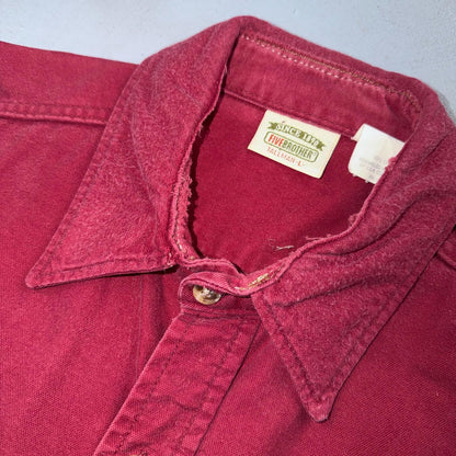 Vintage Five Brother Shirt Mens Tall Large Flannel Red 90s 1990s Workwear
