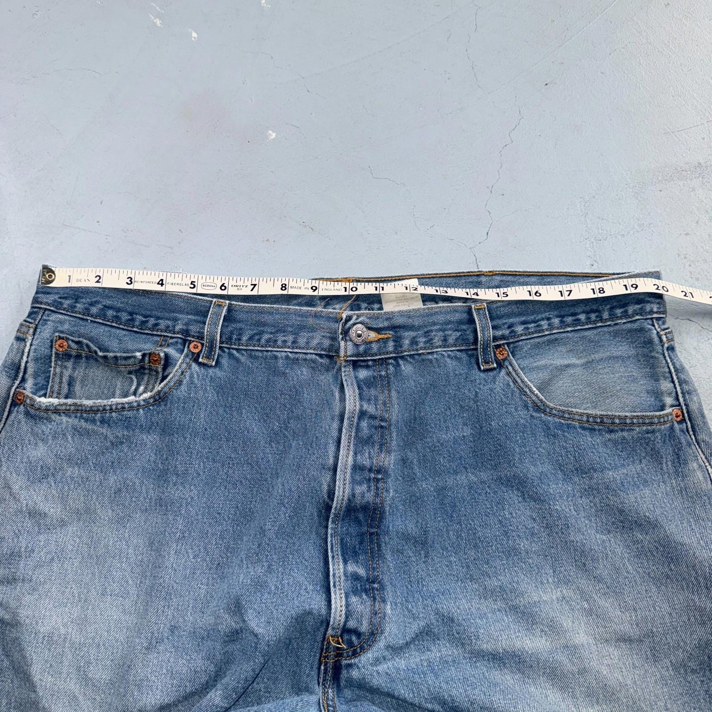 Levis 501 Vintage Y2K XX Straight Leg Jeans Blue Light Wash 44x30 Act 40x26