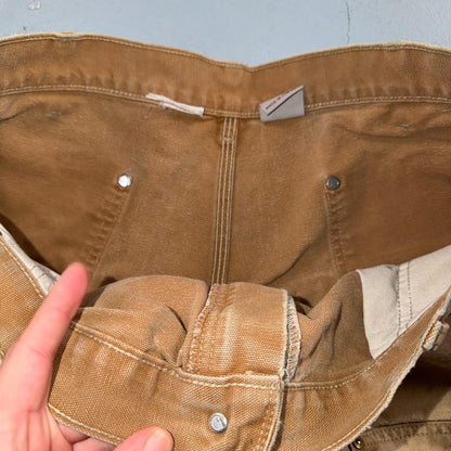Carhartt VTG Double Knee Carpenter Pants B01 USA BRN Brown 36x28 Thrashed